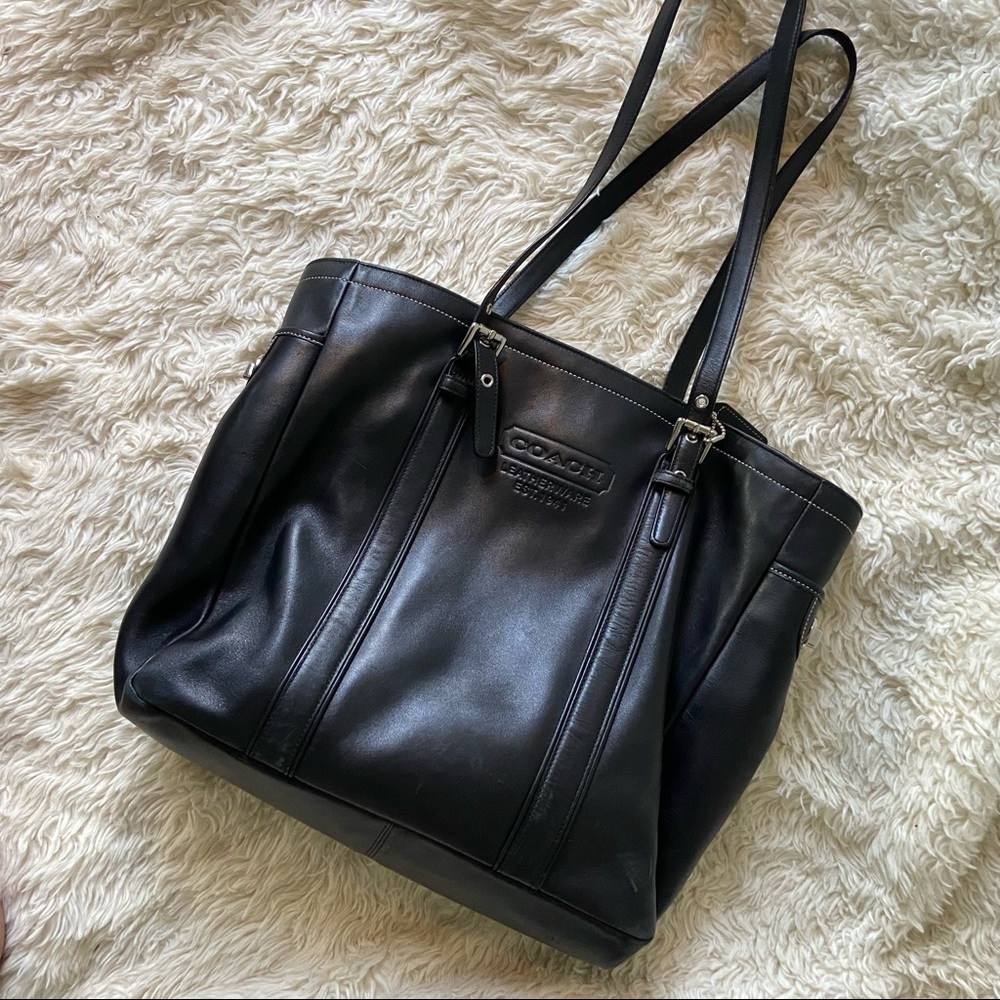 SOLD ON MERCARI Black Leather Coach Bag D06D-5128